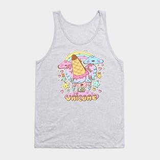 Cute unicone ice cream girl kawaii style Tank Top